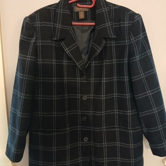 Lane Bryant Blazer Plus Size 20 Navy Blue Plaid Single Button with Pockets - Picture 1 of 6